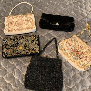 Antique beads clutch purses
